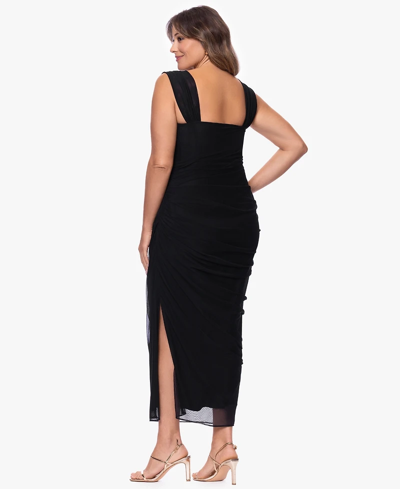 Betsy & Adam Plus Square Neck Ball Gown Dress