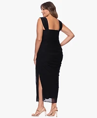 Betsy & Adam Plus Square Neck Ball Gown Dress