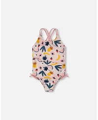 Deux par Girls One-Piece Swimsuit Pink Printed Fruits