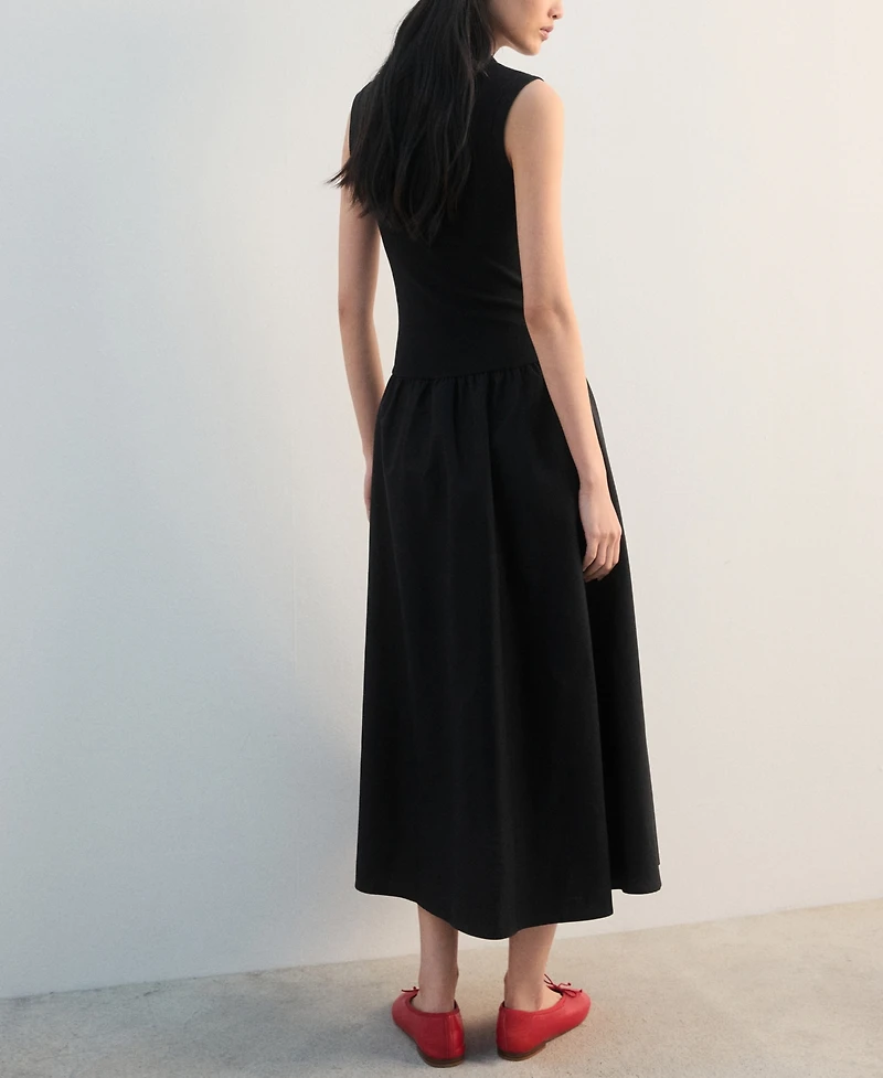 Mango Women's Polo Collar Mixed Dress