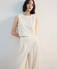 Mango Women's Straight-Fit Pleated Pants