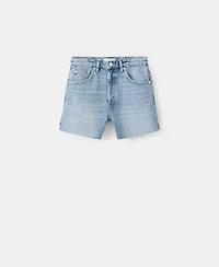 Mango Women's Frayed Hem Denim Shorts