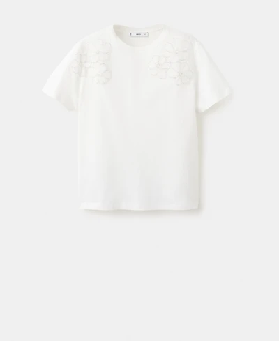 Mango Women's Floral-Embroidered Cotton T-Shirt