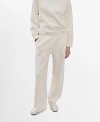 Mango Women's Straight-Fit Cotton Pants