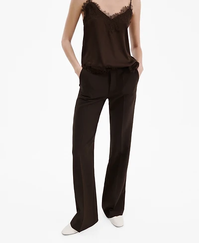 Mango Women's Mid-Rise Flare Pants