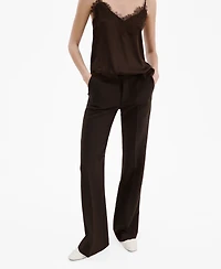 Mango Women's Mid-Rise Flare Pants