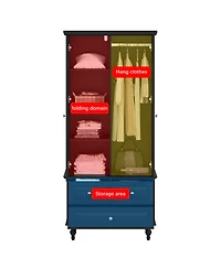 Homsee White 8-Drawer Storage Cabinet with Golden Metal Legs