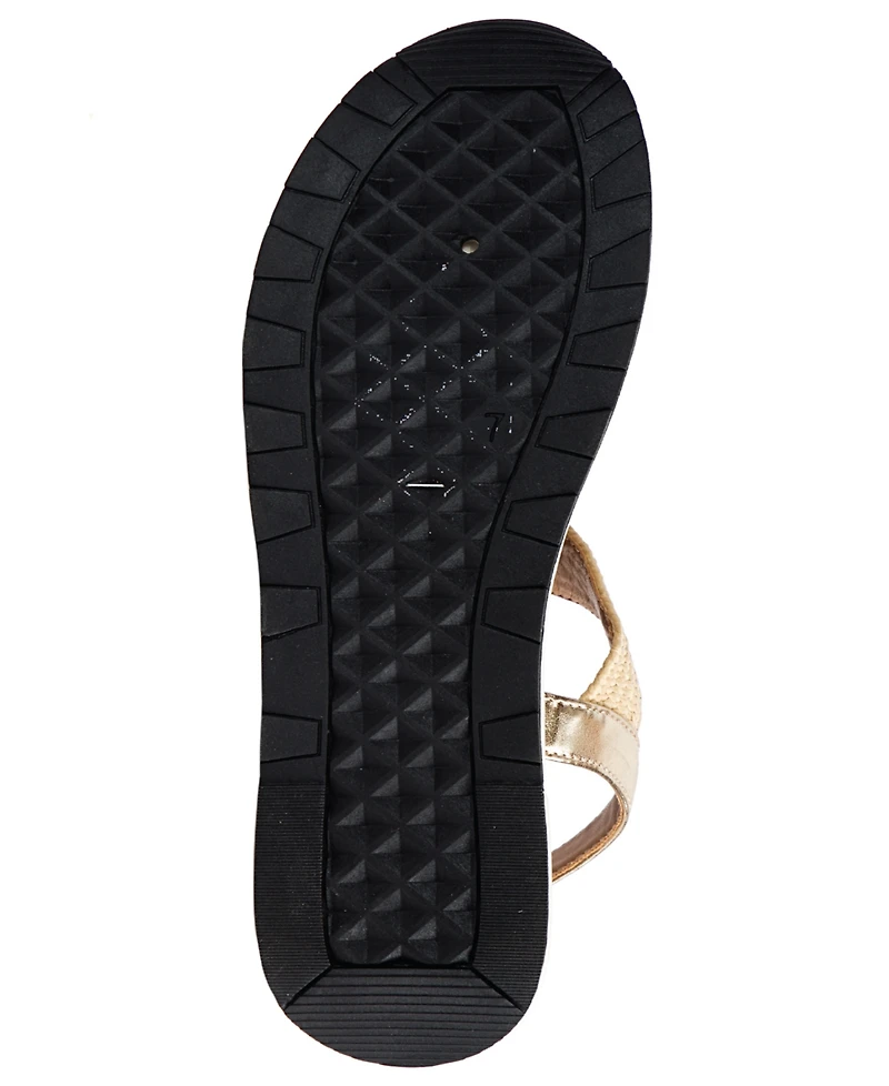 Jbu Women's Claire-Wide Round Toe Wedge Sandals