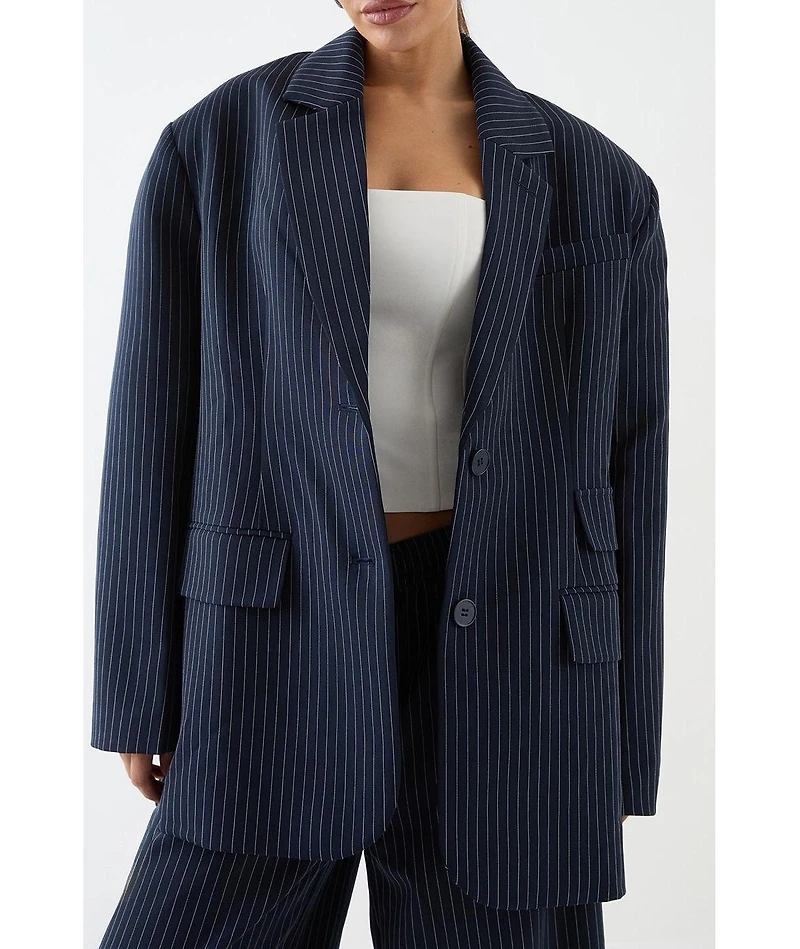 MissPap Women's Premium Pinstripe Oversized Blazer