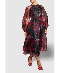 Coast Women's Organza Puff Sleeve Midi Dress
