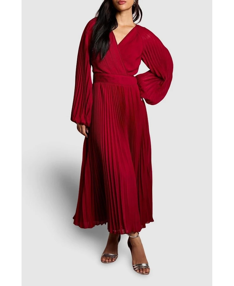 Coast Women's Long Sleeve Chiffon Wrap Midi Dress
