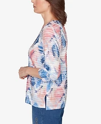 Alfred Dunner Women's Austin Aztec Diamond Knit Top