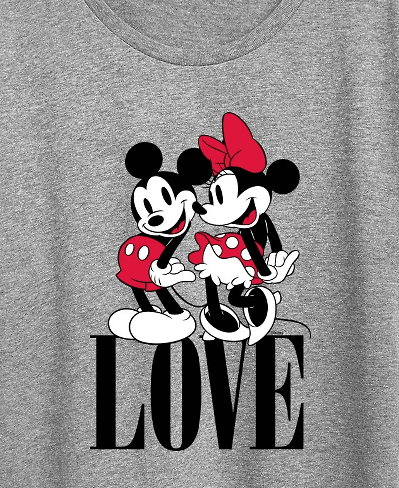 Hybrid Apparel Women's Mickey Minnie Love Short Sleeve Graphic T-Shirt