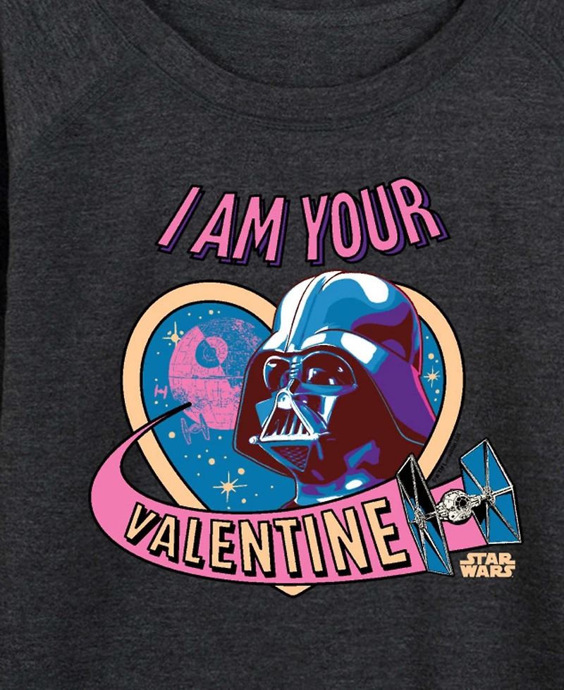 Hybrid Apparel Women's Star Wars Darth Vader I Am Your Valentine French Terry Long sleeve T-shirt