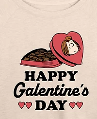 Hybrid Apparel Women's Peanuts Peppermint Patty Happy Galentines Day French Terry Long sleeve T-shirt