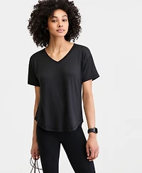 Id Ideology Women's V-Neck Short-Sleeve Performance Tee, Macy's Exclusive