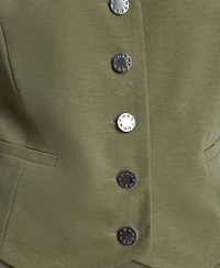 Dkny Women's Sleeveless V-Neck Arid Pique Vest