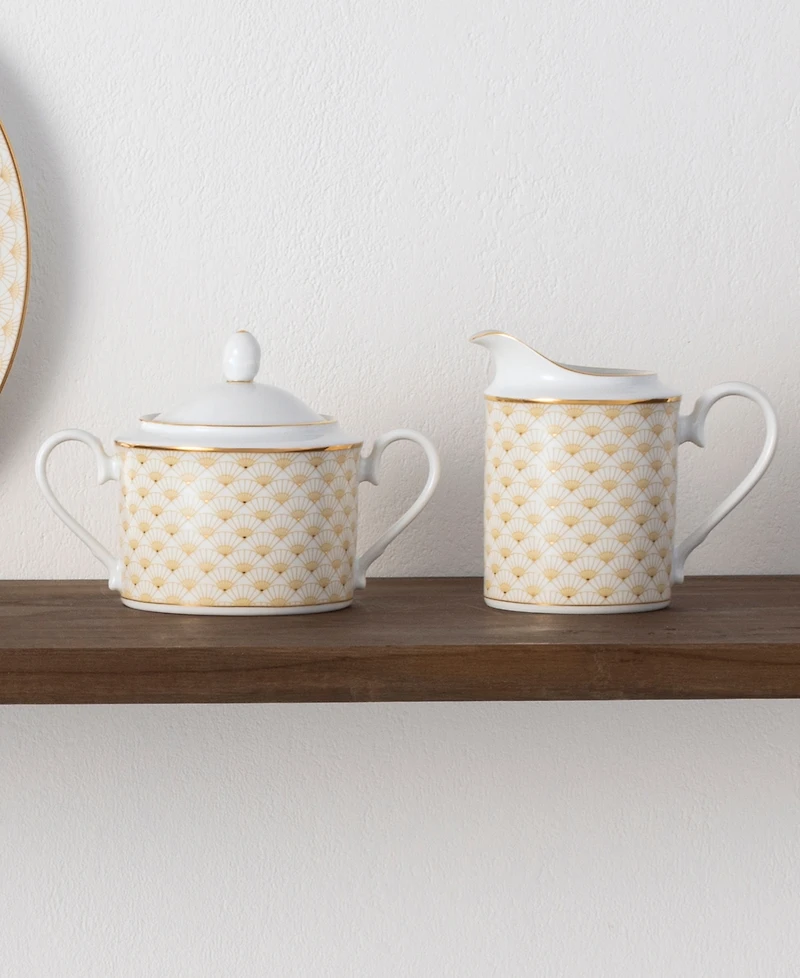 Noritake Trocadero Gold-Tone Sugar and Creamer, Set of 2