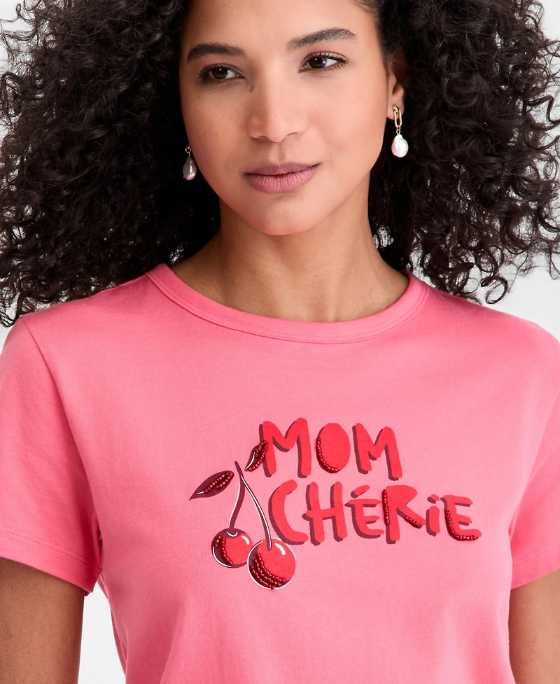 On 34th Women's Cotton Mom Cherie Graphic Tee, Macy's Exclusive