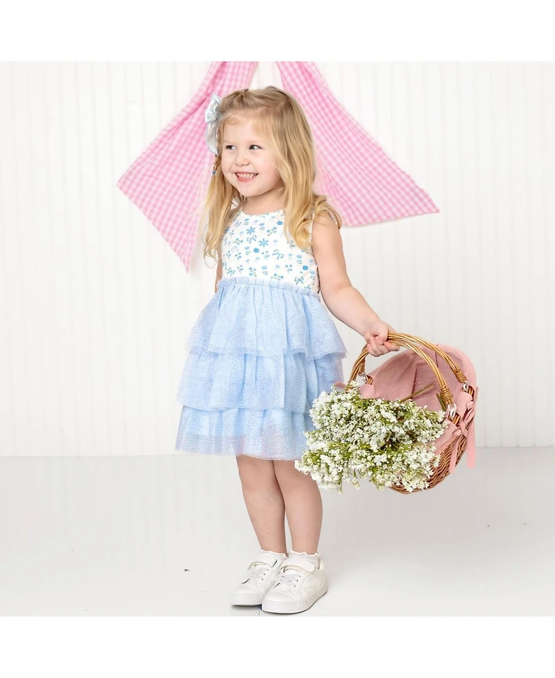 Sweet Wink Toddler Girls Sky Floral Tank Tutu Dress