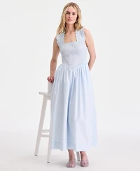 On 34th Women's Cotton Smocked Cross-Back Maxi Dress, Macy's Exclusive
