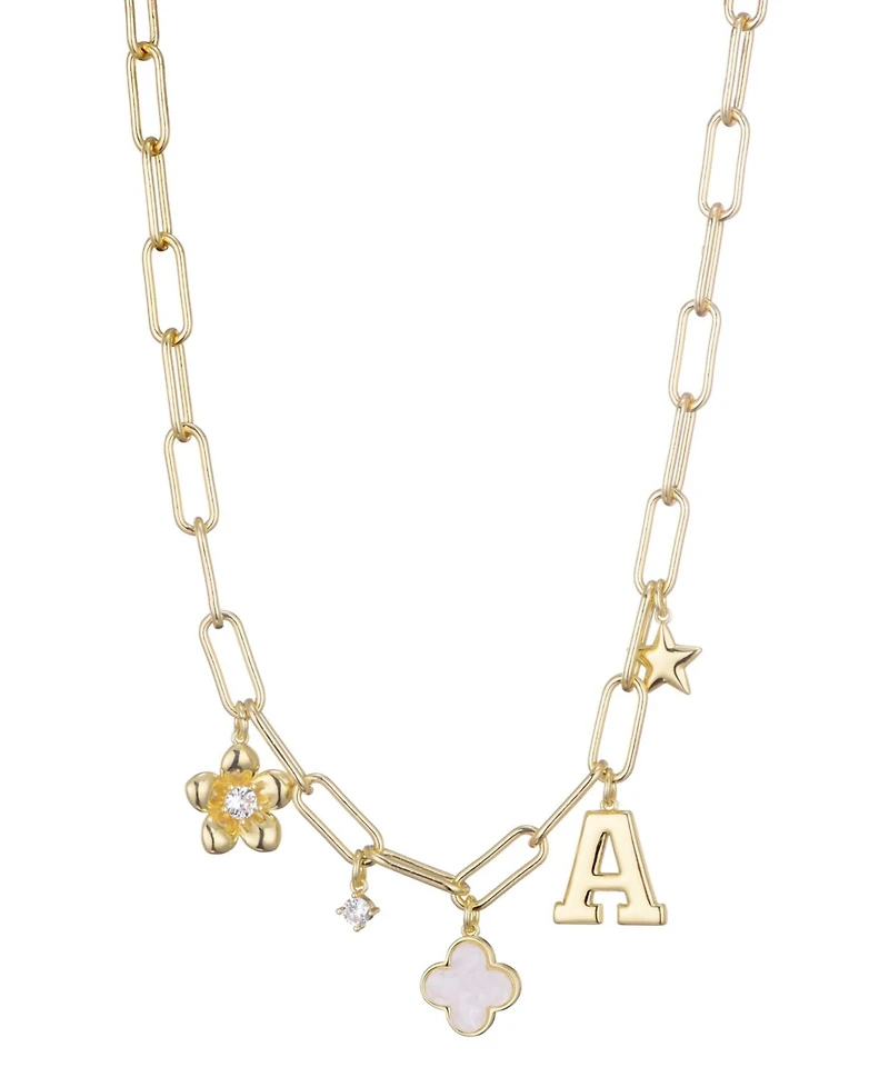 Adornia Gold Initial Chunky Charm Necklace