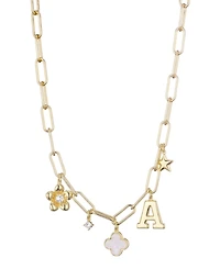 Adornia Gold Initial Chunky Charm Necklace