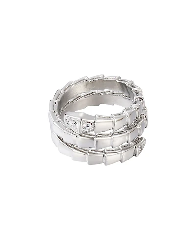 Adornia Silver Snake Double Wrap Ring