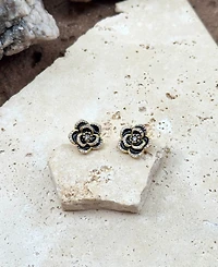 Adornia Gold Black Cz Carnelian Earrings