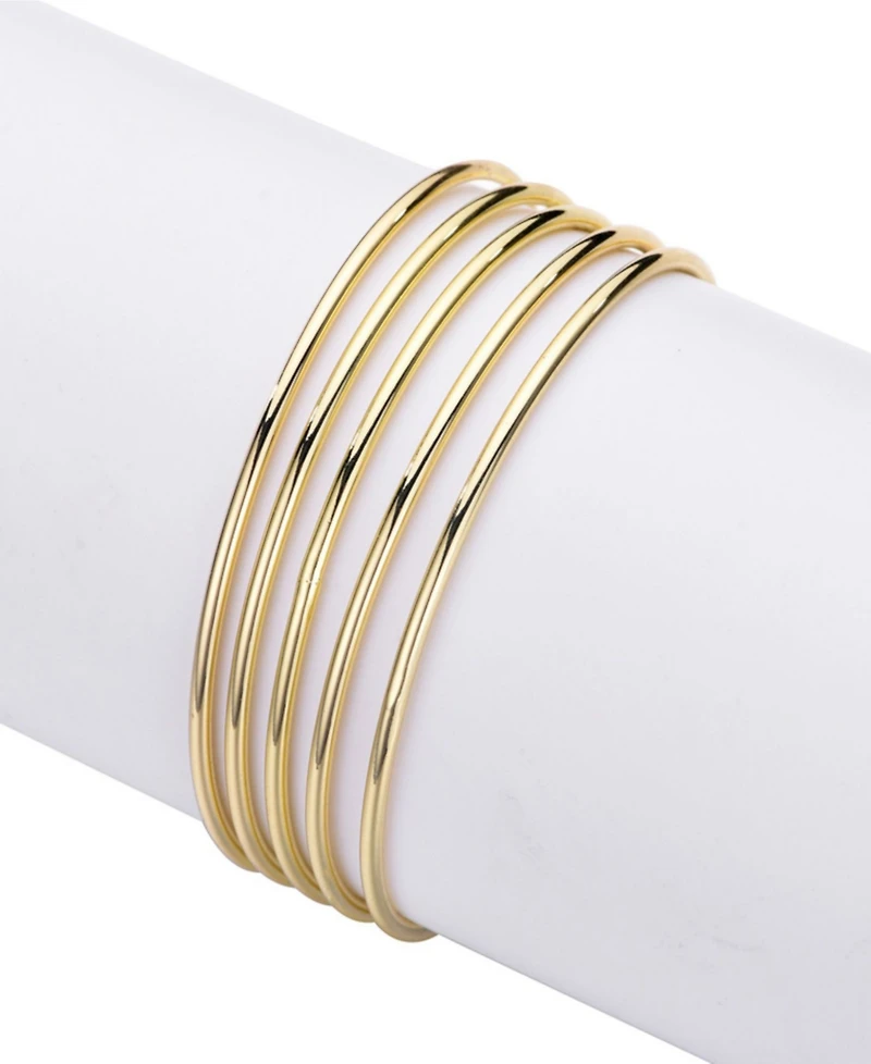 Adornia Gold 5-Piece Tube Bangle Bracelet Set