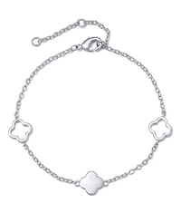 Adornia Silver Clover Station Bracelet