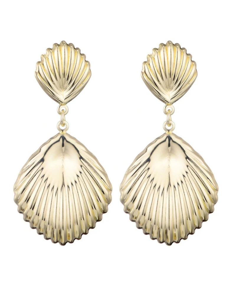 Adornia Gold Deco Inspired Drop Earrings