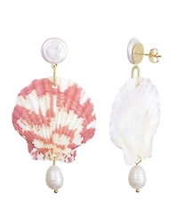 Adornia Pearl Pink Shell 3-Drop Earrings