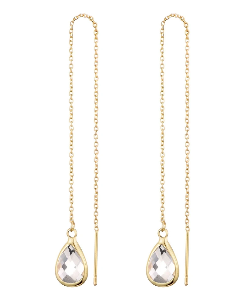 Adornia Gold Clear Crystal Threader Earrings