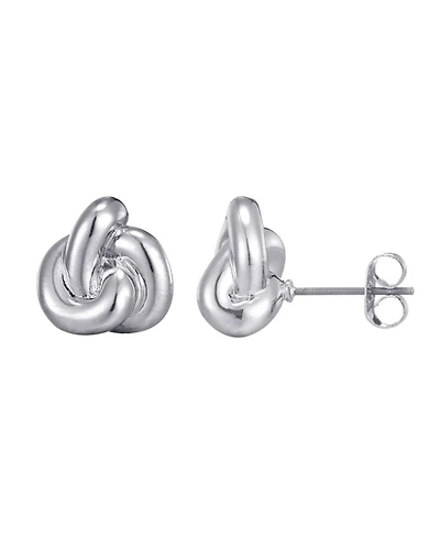 Adornia Silver Chubby Knot Stud Earrings