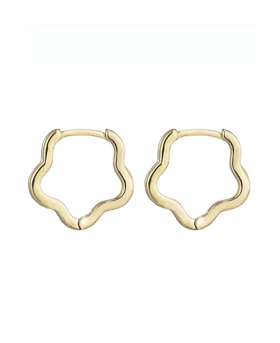 Adornia Gold Flower Shaped Hoop Earrings