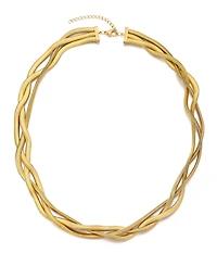 Adornia Tarnish Resistant Gold Braided Chain Necklace