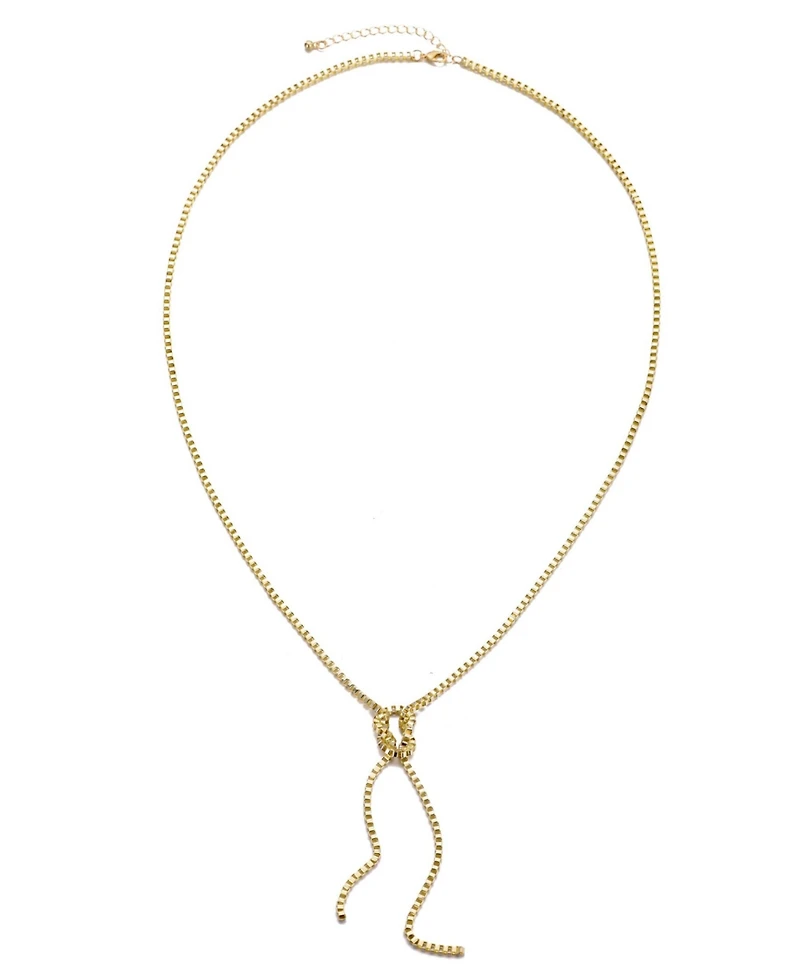 Adornia Gold 30" Knotted Box Chain Lariat Necklace