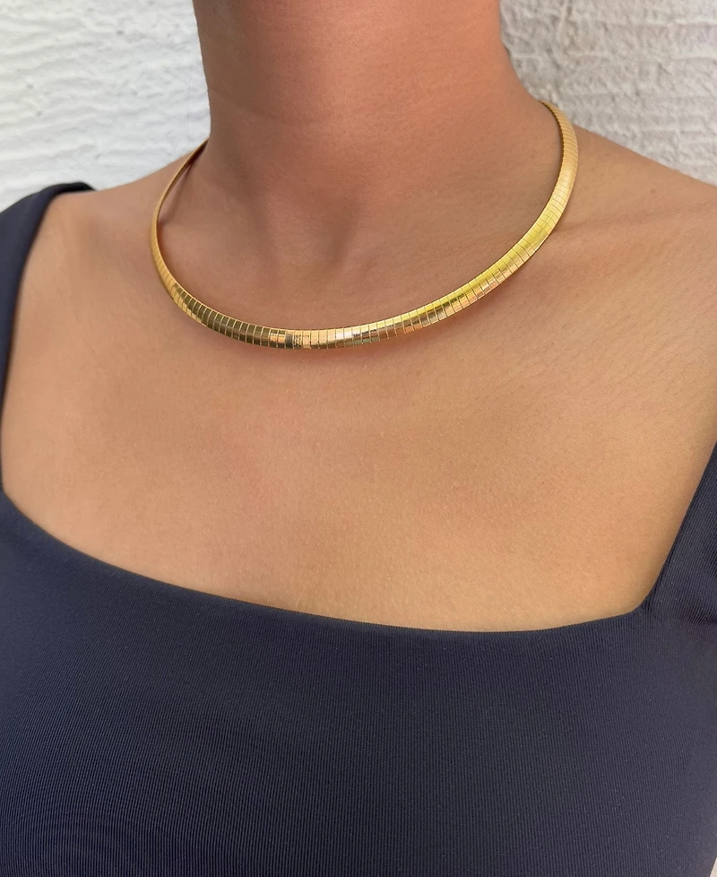 Adornia Tarnish Resistant Gold Omega Layering Chain Necklace