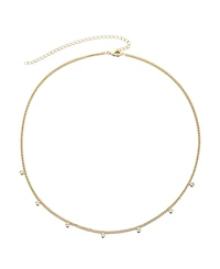 Adornia Gold Cz Droplet Curb Chain Necklace