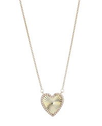 Adornia Gold Cz Prismatic Heart Necklace