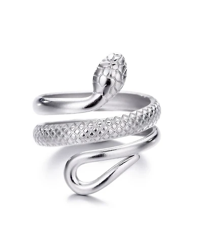 Adornia Tarnish Resistant Silver Curvy Snake Ring