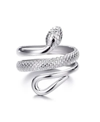Adornia Tarnish Resistant Silver Curvy Snake Ring