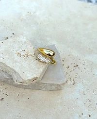 Adornia Gold Cz Curved Band Ring