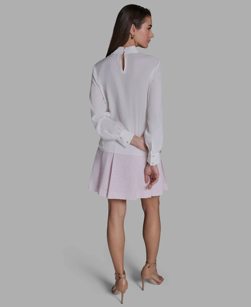 Bcbg Women's Long-Sleeve Tie-Neck Blouse