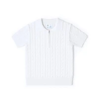 Florence Eiseman Toddler Boys Short Sleeve Polo Cable Sweater