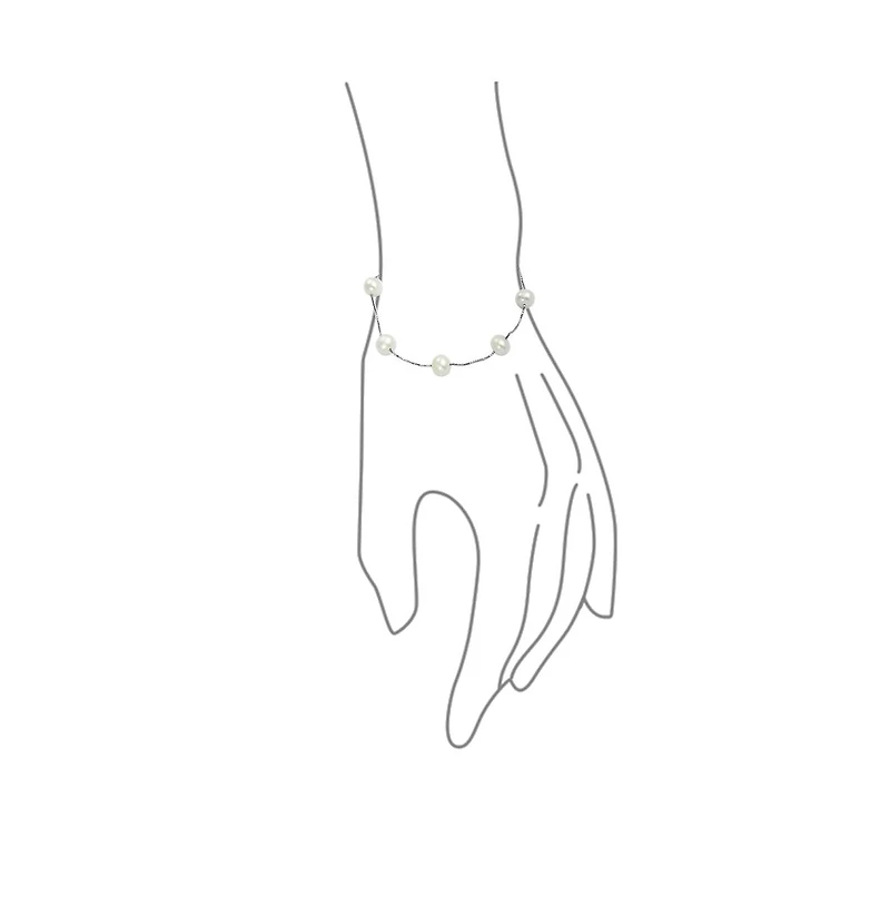 Bling Jewelry Tin Cup Style 8MM Freshwater Cultured Pearl Station Bracelet.