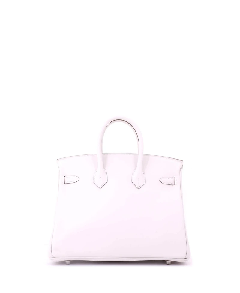 Pre-Owned HERMES Birkin 25 Handbag Grey Swift with Palladium Hardware