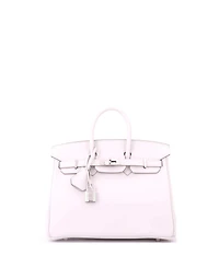 Pre-Owned HERMES Birkin 25 Handbag Grey Swift with Palladium Hardware