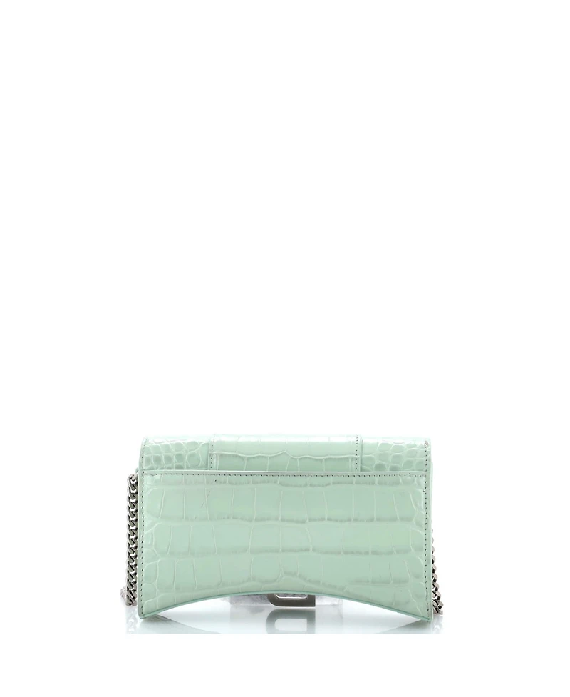 Pre-Owned Balenciaga Hourglass Chain Wallet Embossed Leather